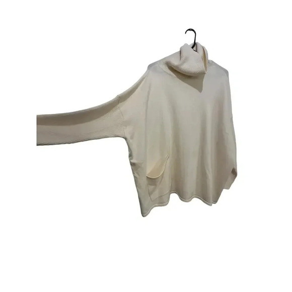 MarlaWynne Cream Ribbed Trim Turtleneck Doleman Sweater Size XL - Picture 4 of 11